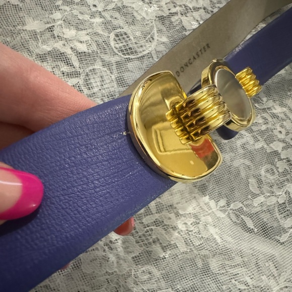 DONCASTER Vintage 80’s Gold & Silver Interlocking Unique Leather Belt Rare Fun - Picture 8 of 12